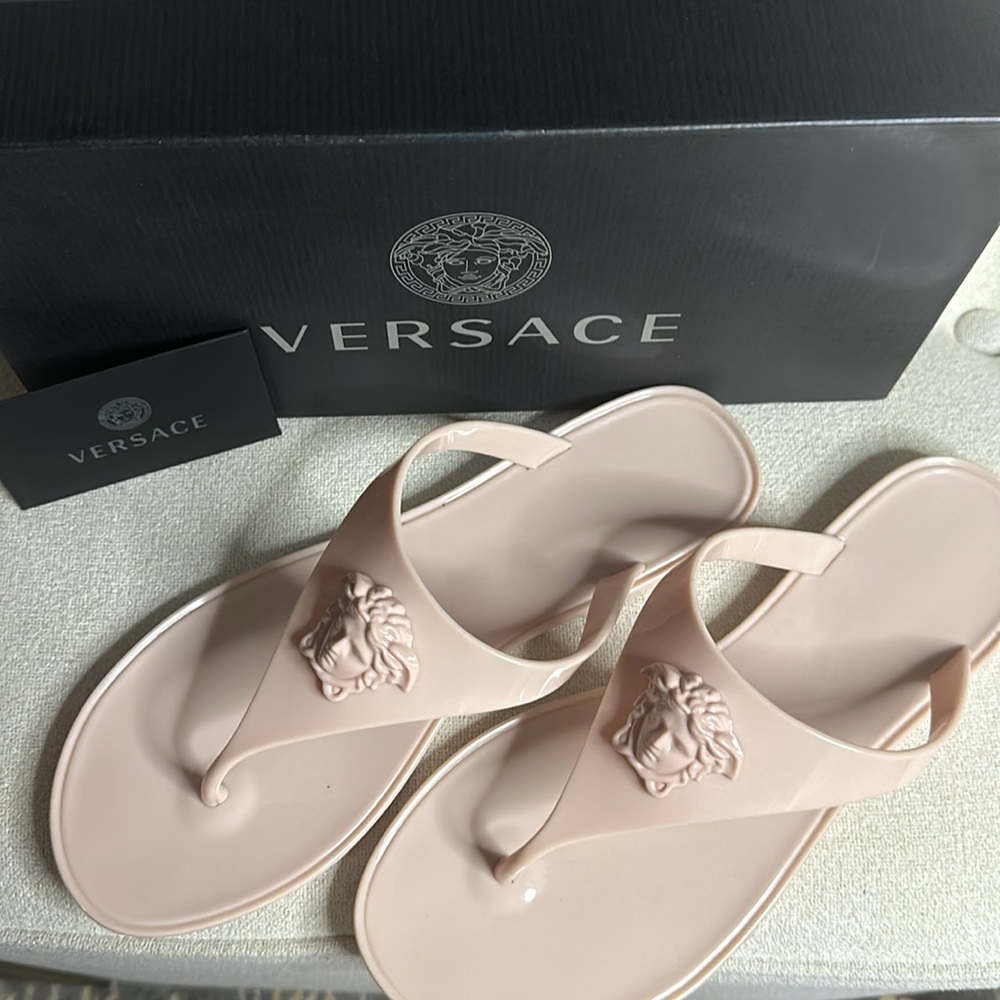 Versace Rubber Thong Sandals - Picture 2 of 4